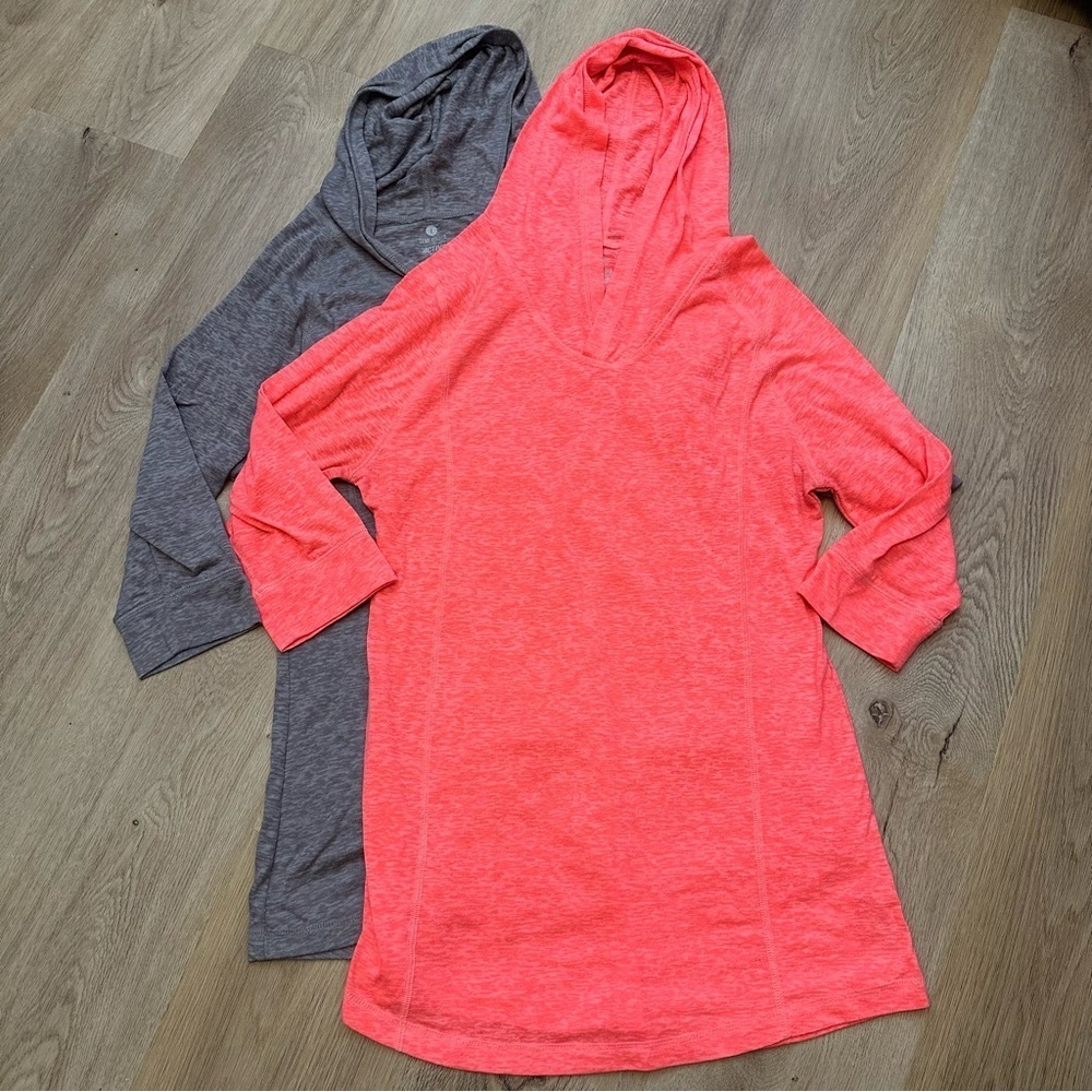 Old Navy Active Bright Coral and Gray Semi-fitted Hooded Pullover Bundle